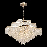 Люстра подвесная Starr LSP-6021 Lussole прозрачная на 21 лампу, основание золотое в стиле современный классический Люстра подвесная Starr LSP-6021 Lussole прозрачная на 21 лампу, основание золотое в стиле современный классический